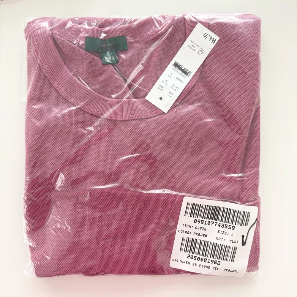 NWT J. Crew Washed Piqué Pocket T-shirt Plum Pink